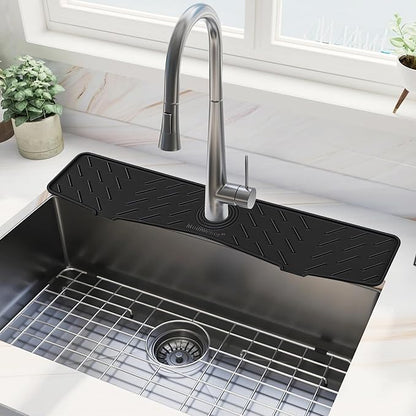 Meiliweser Faucet Mat for Kitchen Sink – 24” x 5.1” Extra-Long Silicone Splash by Meiliweser