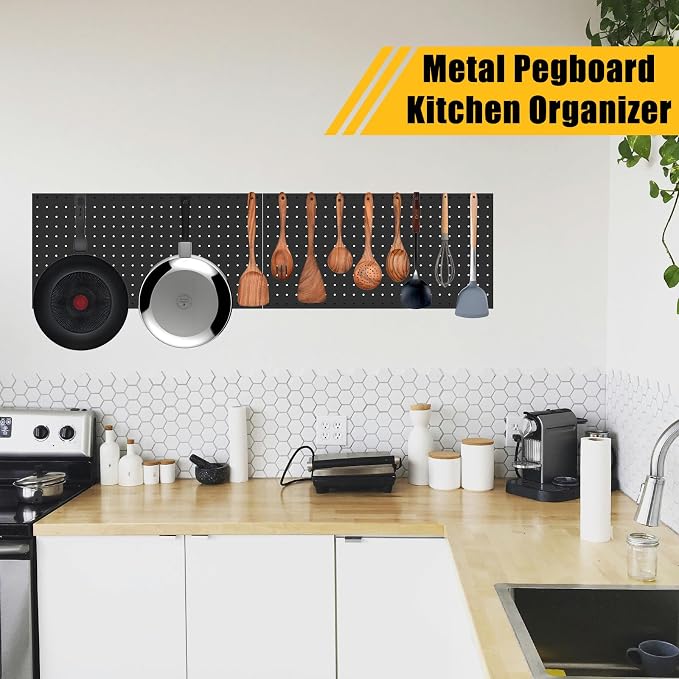 PBHEPJ 6 Pcs Metal Pegboard Panels, Heavy Duty Peg Boards - Image 2