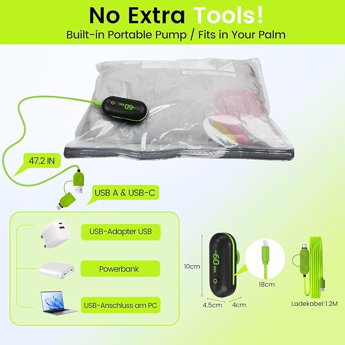 Travel Vacuum Bags with USB Pump-Portable Vacuum Packing Seal - Image 4