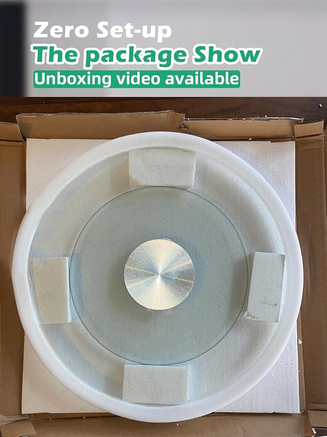 Lazy Susan 30.7 inch Glass Turntable Dining Table Large Round Serving Plate - Image 8