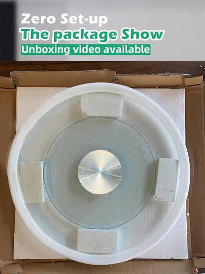 34.6 inch Lazy Susan for Table Top Tempered Glass Rotating Serving Tray for - Image 8