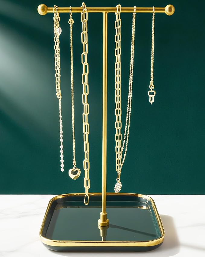 VROOMIUM Necklace Holder- Ceramic Base 1ft Height Jewelry Organizer Stand by VROOMIUM-BETTERDESIGN