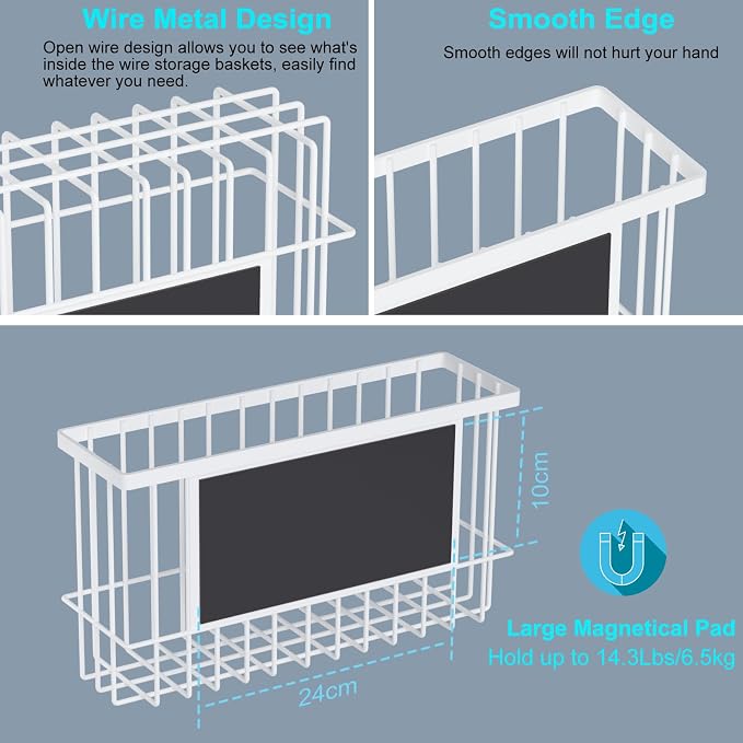 Magnetic Refrigerator Baskets, Fridge Spice Rack Organizer - Image 4