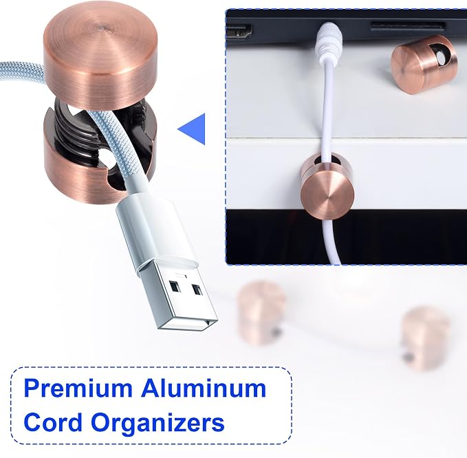 3 Sets Charger Holders for Cords, Adhesive Metal Cord Clips, Cable Management - Image 5