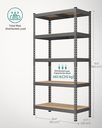 SONGMICS 5-Tier Storage Shelves, Load 2310 lb, Garage Storage, Boltless Assembly - Image 3