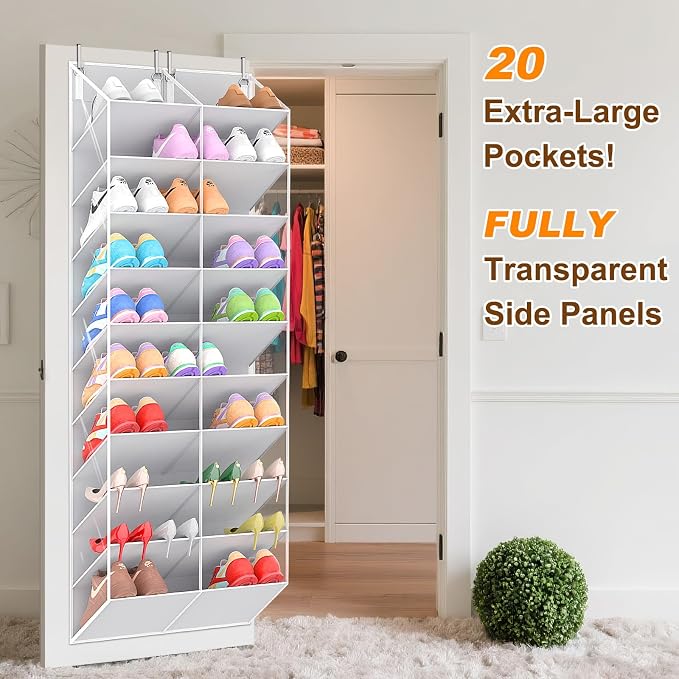 30 Pairs Over the Door Shoe Organizer, 10-Tier Door Shoes Rack Storage Fit All - Image 3