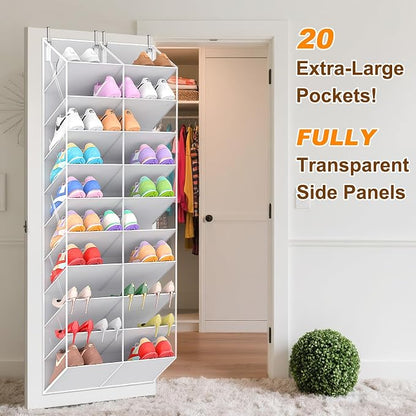30 Pairs Over the Door Shoe Organizer, 10-Tier Door Shoes Rack Storage Fit All - Image 3