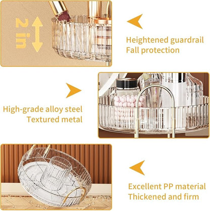 360° Rotating Makeup Organizer, Large-Capacity Skincare Make Up Storage 3 Tier - Image 6