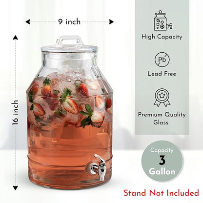 3 Gallon Glass Drink Dispensers - Image 5