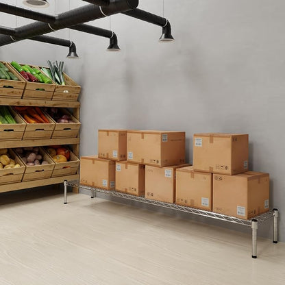 14" Deep x 72" Wide x 8" Height 1-Tier Wire Shelving Kit | NSF Commercial - Image 2