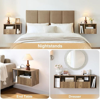 Floating Nightstand with Charging Station - Image 3