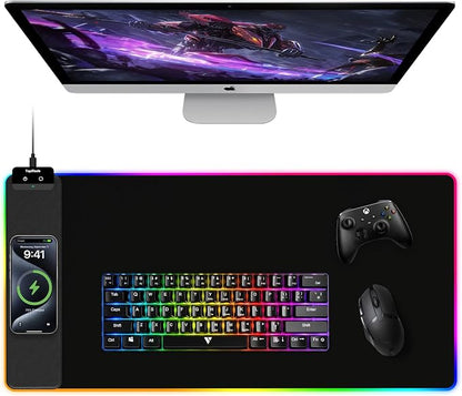 TopMade Mouse Pad with Wireless Charging, 31.5" x 15.75" Large Desk Mat RGB by TopmadeProduct-Ordernow