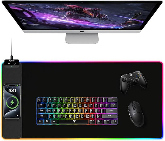 TopMade Mouse Pad with Wireless Charging, 31.5" x 15.75" Large Desk Mat RGB by TopmadeProduct-Ordernow