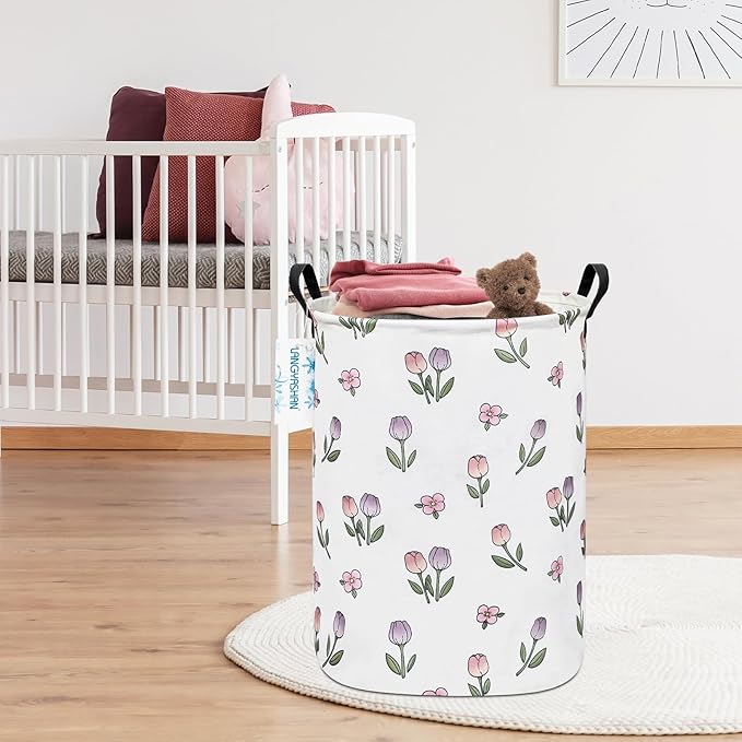LANGYASHAN Laundry Basket Canvas Fabric Collapsible Organizer Basket - Image 5