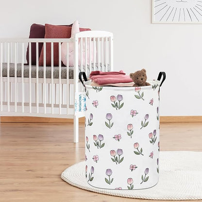 LANGYASHAN Laundry Basket Canvas Fabric Collapsible Organizer Basket - Image 5