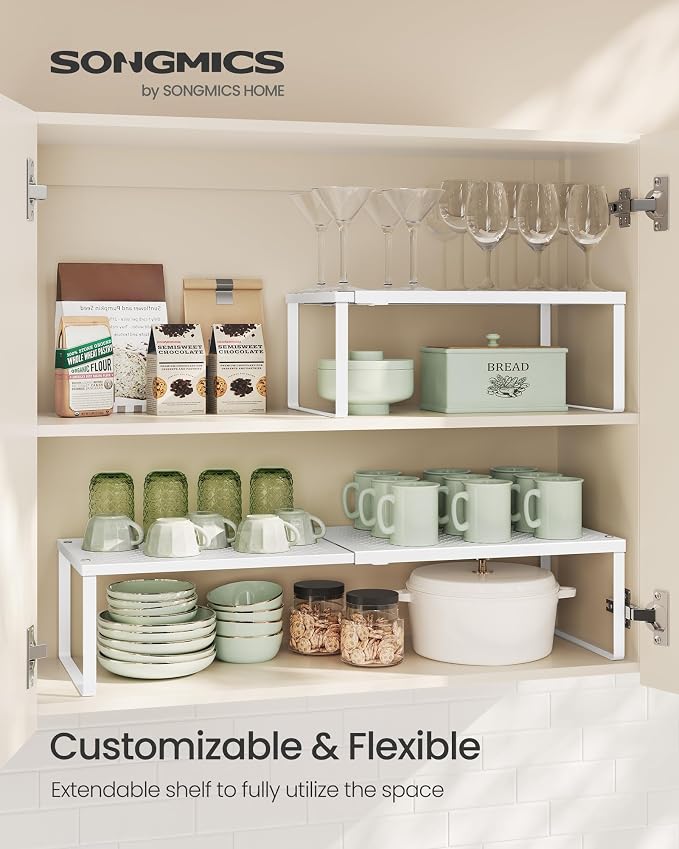 SONGMICS Expandable Pantry Kitchen Organizers, Adjustable Spice Rack, Stackable - Image 2