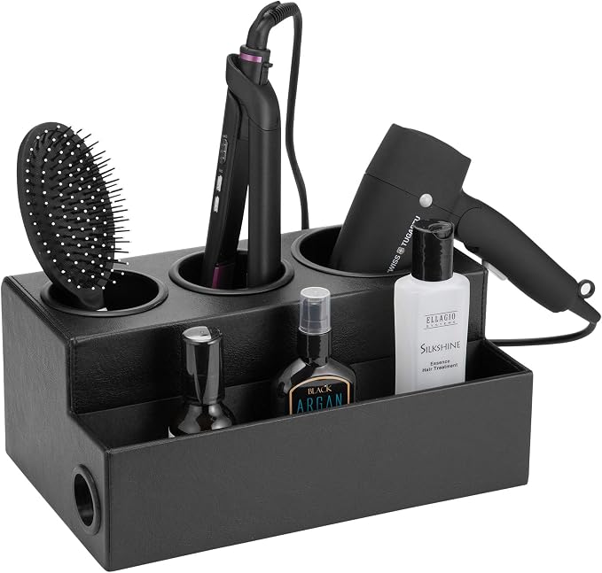 Hair Dryer Holder Hair Tool and Styling Organizer, Bathroom Countertop Blow by JACKCUBEDESIGN