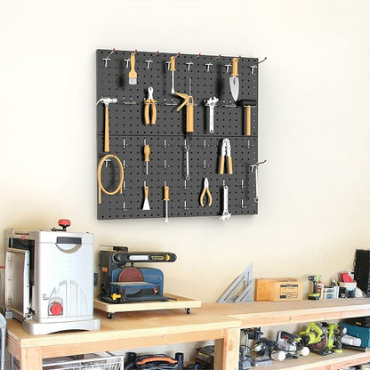 TORACK Metal Pegboard Wall Organizer 24" x 24" or 12" x 48" - Image 7