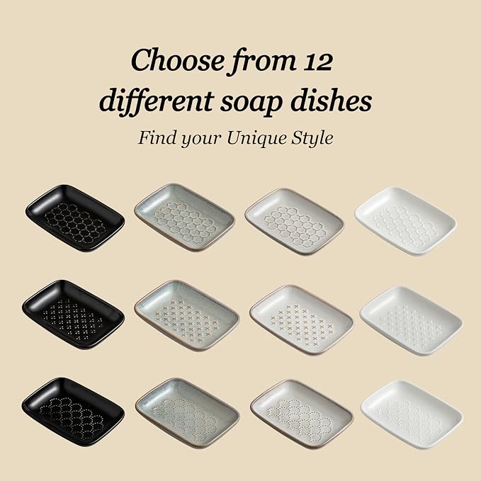 Gomakren Soap Dish for Shower, Bar Soap Holder, Christmas Ceramic Soap Dishes - Image 5