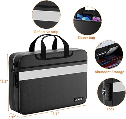 Accordion File Organizer with Lock, Fireproof Document Organizer Bag with - Image 3