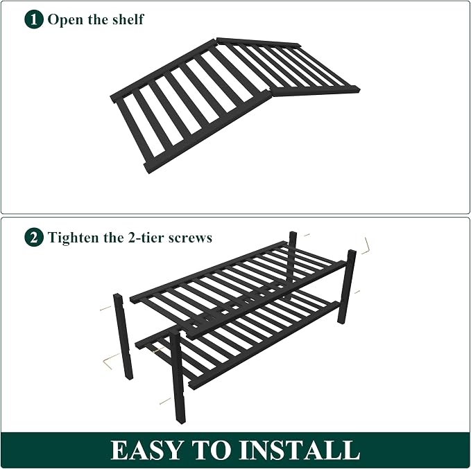 Smiry Bamboo Shoe Rack for Closet, 2 Tier Wooden Stackable Shoe Organizer - Image 6