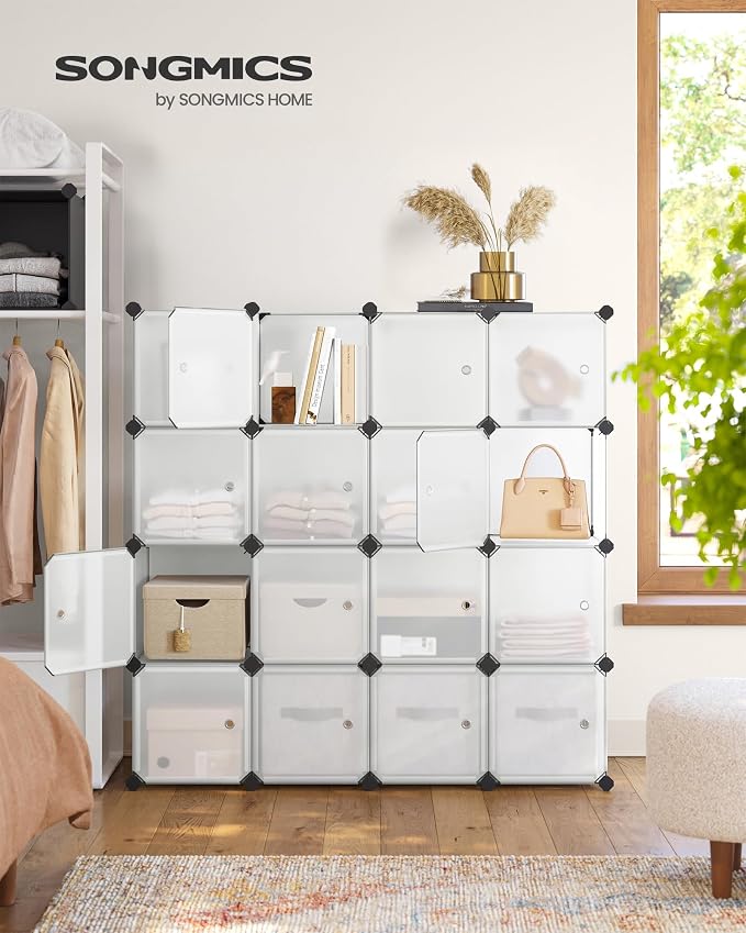 SONGMICS Cube Storage Organizer, Closet Storage Shelves, DIY Plastic Closet - Image 2