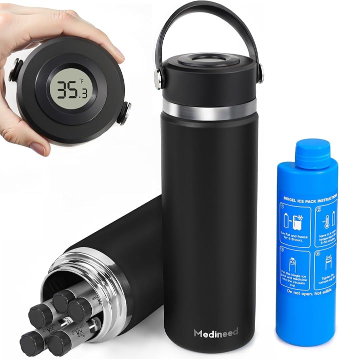 Insulin Cooler Travel Case Tsa Approved, 3-5 Pens Medicine Travel Cooler Temp by Medineed