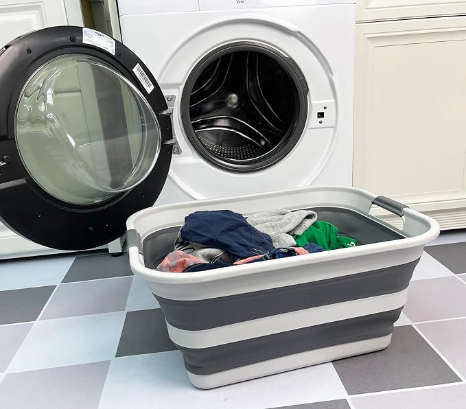 SAMMART Collapsible Plastic Laundry Basket by SAMMART