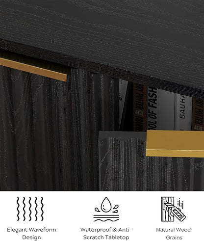 Fluted Corner Cabinet, Modern Small Corner Floor Cabinet - Image 6