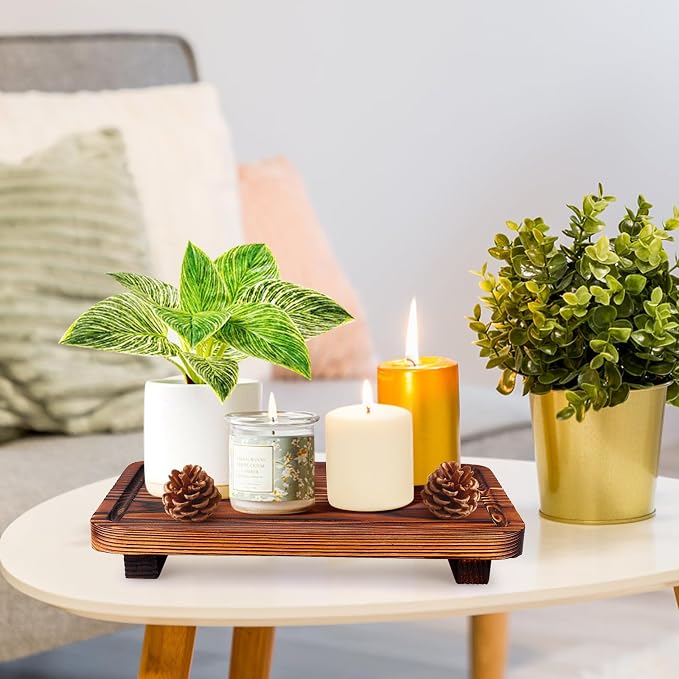 Farmhouse Bathroom Counter Tray Wood Risers Display Stands Kitchen Countertop - Image 5