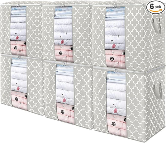 WISELIFE Storage Bags 6 Pack/100L Large Blanket Clothes Organization and by WiseLife