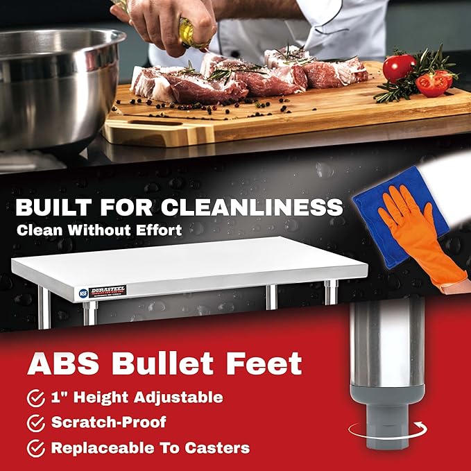 DuraSteel 30x12 Narrow Stainless Steel Table - Image 4