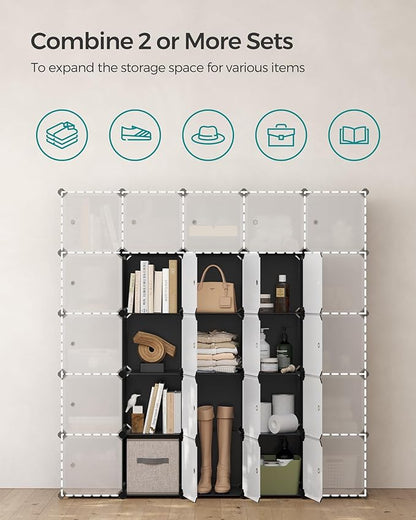 SONGMICS Cube Storage Organizer, Closet Storage Shelves, DIY Plastic Closet - Image 5