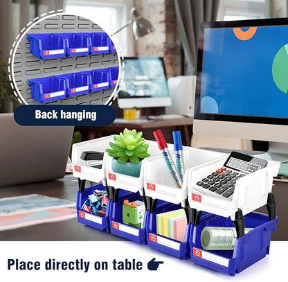 Storage Organizer Boxes, Wall Mount Storage Parts Rack, Stackable Shop Tool Bins - Image 6