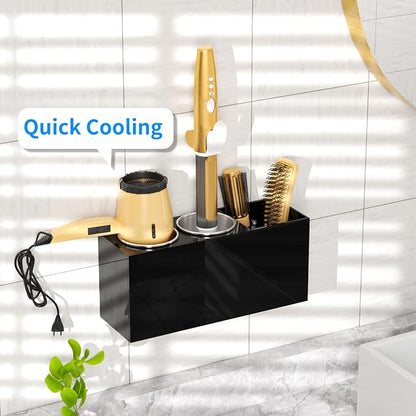 NIUBEE Hair Dryer Holder, Hair Tool Organizer Wall Mount, Blow Dryer Holder - Image 3