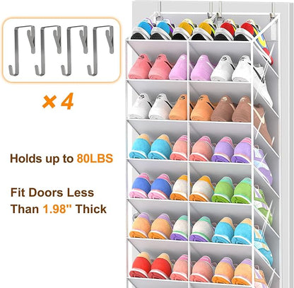 30 Pairs Over the Door Shoe Organizer, 10-Tier Door Shoes Rack Storage Fit All - Image 7