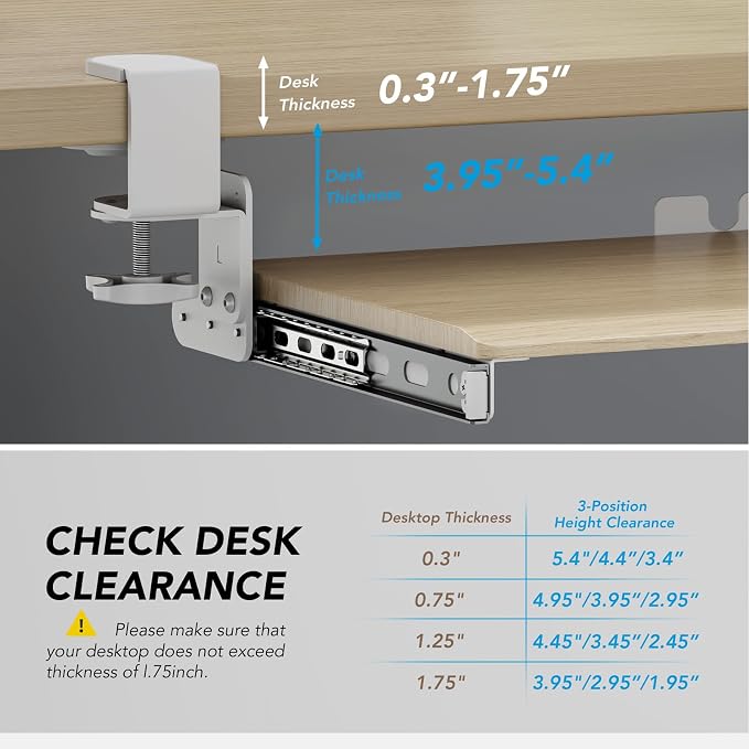 AX WABER Keyboard Tray Under Desk Pull Out - Image 4
