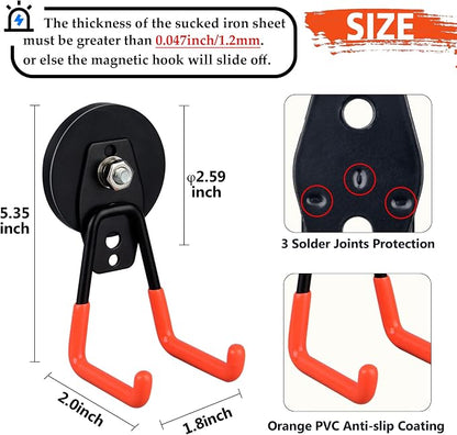 ULIBERMAGNET Heavy Duty Large Garage Magnet Hooks, 3 Pack Strong Storage - Image 3