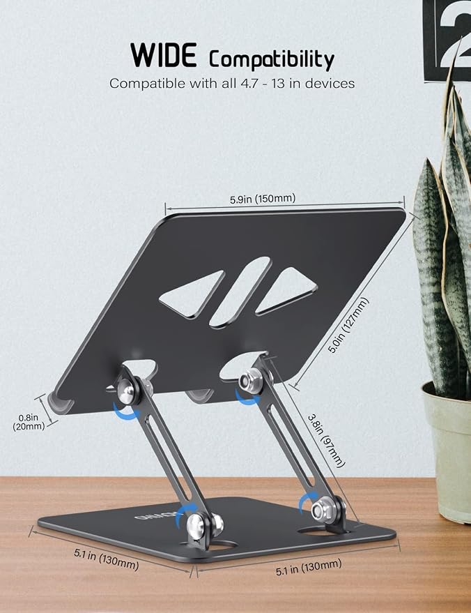 Tablet Stand Holder for Desk, Adjustable Desktop Tablet Holder, Foldable - Image 6