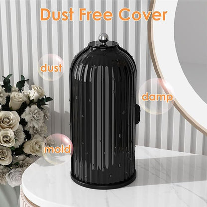 Makeup Brush Holder with Lid 360 Rotating Clear Dustproof Make Up Organizers - Image 4