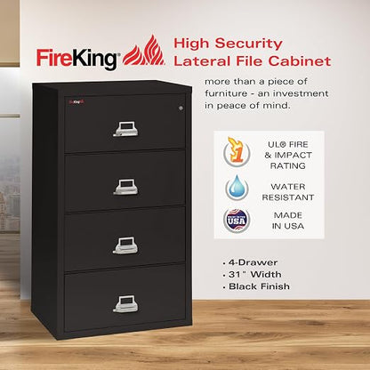 FireKing Lateral 4 Drawer Legal and Letter Fire Safe File Cabinet - Image 2