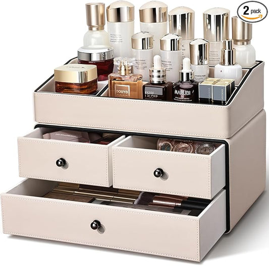 KINGFOM Leather Makeup Organizer by KingfomLeatherHomeOfficeDecor