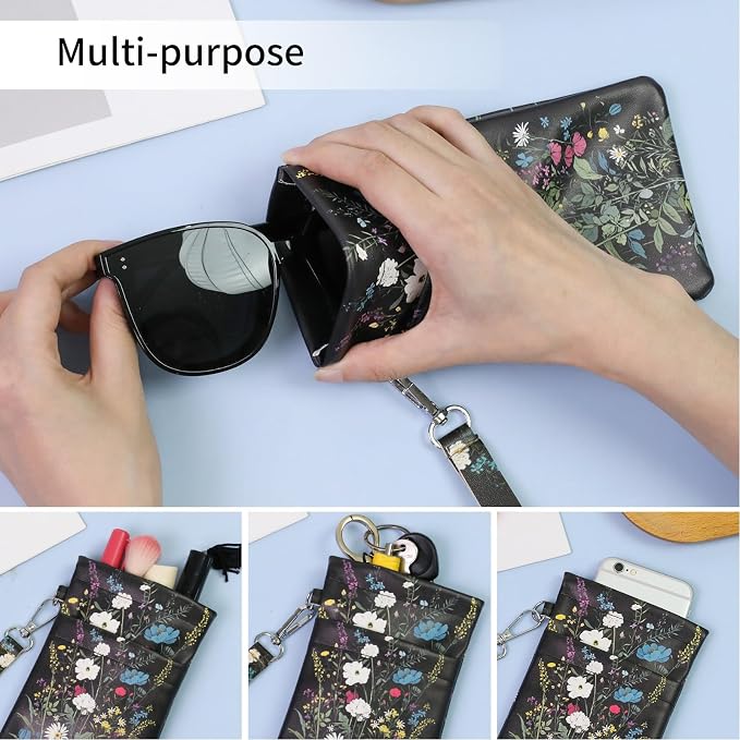 Double Eyeglass Case Soft Dual Glasses Case - Image 5