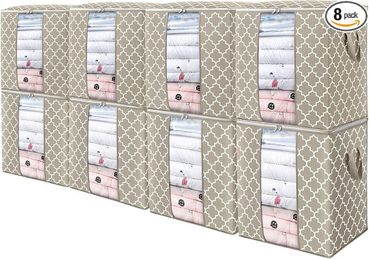 WISELIFE Storage Bags 8 Pack/100L Large Blanket Clothes Organization and by WiseLife