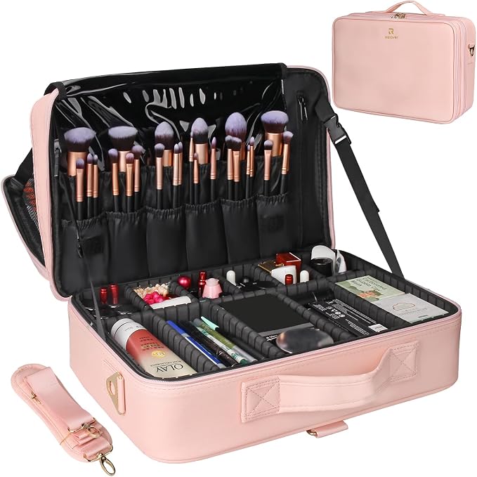 Relavel Makeup Case Large Makeup Bag Professional Train Case 16.5 inches Travel by Relavel