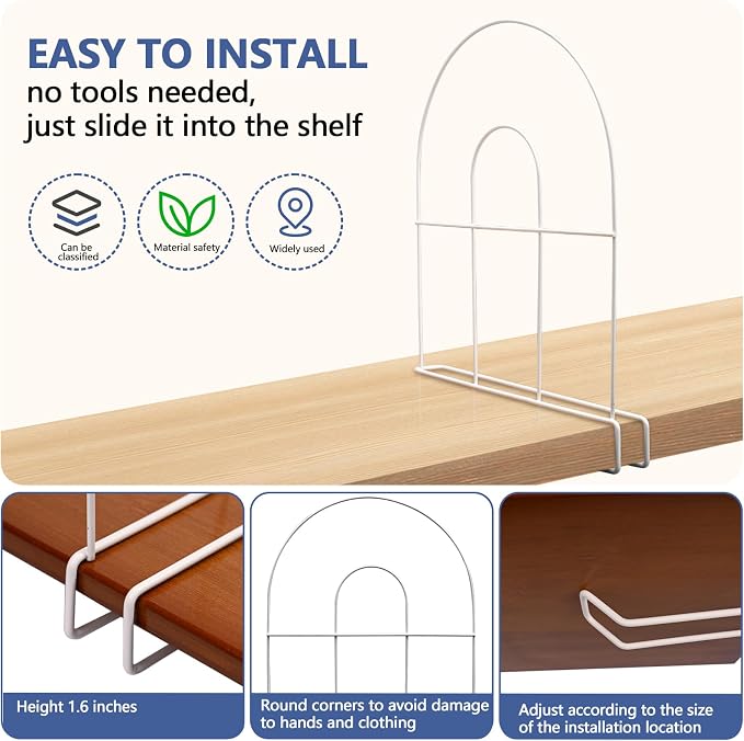 8-Pack 12" Tall Shelf Dividers - Image 5