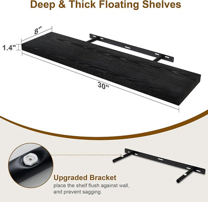 30 Inch Floating Shelves, Rustic Floating Wall Shelves 8 Inch Deep, 30 x 8 - Image 3