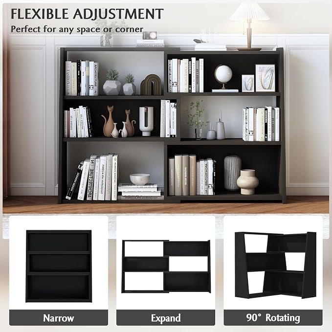 IOTXY Wooden Extendable Shelf Bookcase - Image 3