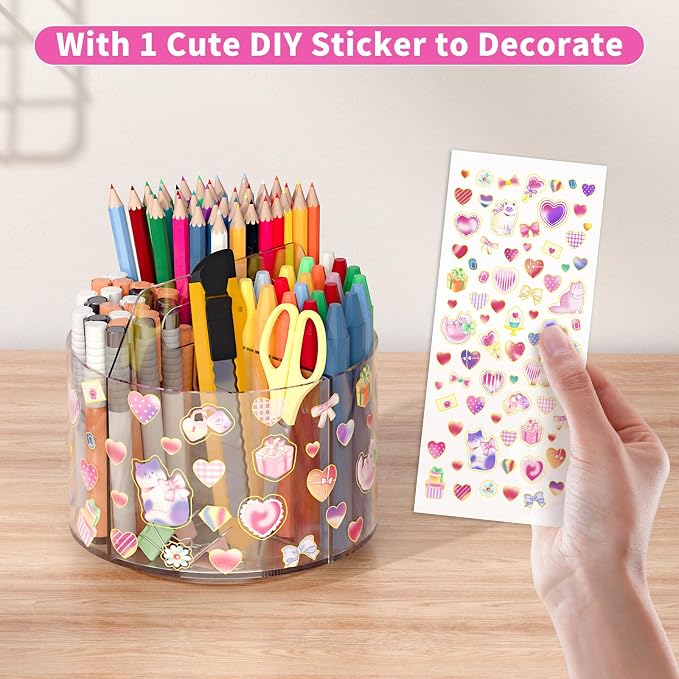 Acrylic Pencil Organizer for Desk 4 Compartments - Image 2