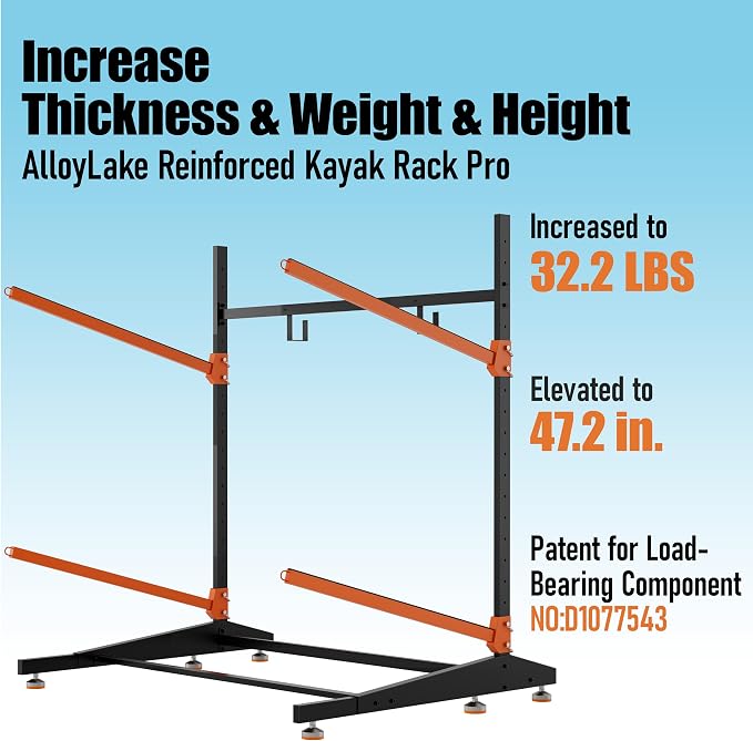 Kayak Storage Rack, Freestanding Outdoor Canoe Rack, Reinforced, and Enhanced - Image 3
